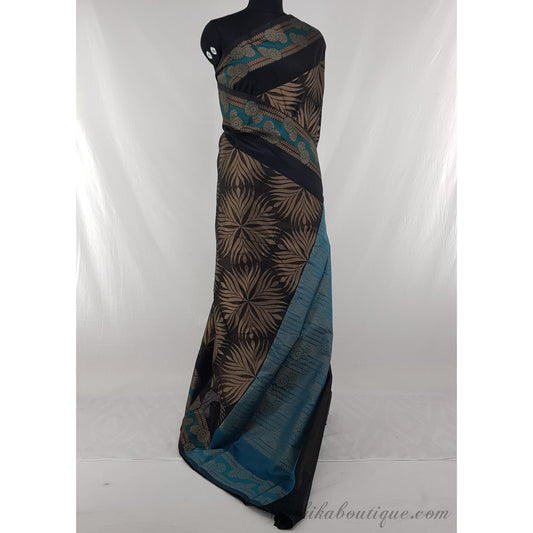 Black and Blue color SICO fancy saree - Vinshika