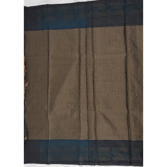 Black and Blue color SICO fancy saree - Vinshika