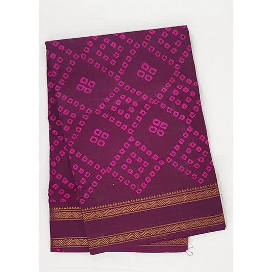 Madhurai Sungudi 9 Yards wax printed pure cotton saree - Vinshika