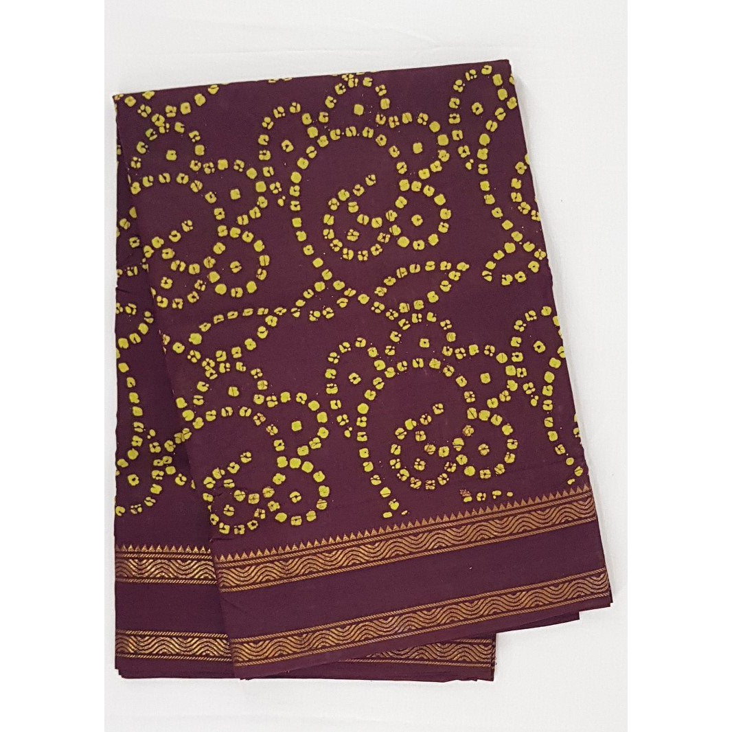 Madhurai Sungudi 9 Yards wax printed pure cotton saree - Vinshika