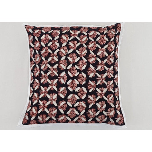 Ajrakh Cotton Applique Cushion Cover - Vinshika