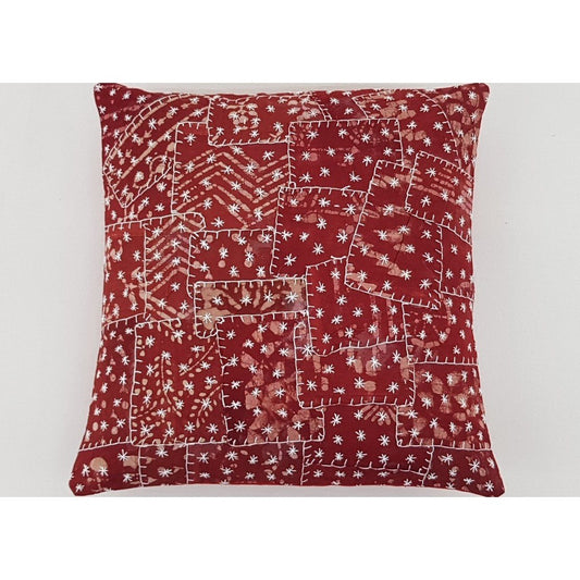 Cotton Block Print Patchwork Cushion Cover - Vinshika