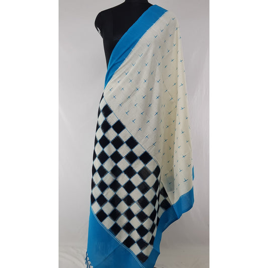 Handwoven Ikat Cotton Dupatta - Vinshika