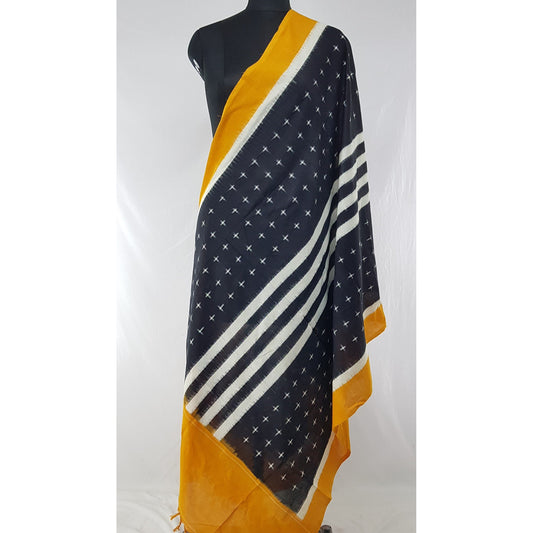 Handwoven Ikat Cotton Dupatta - Vinshika