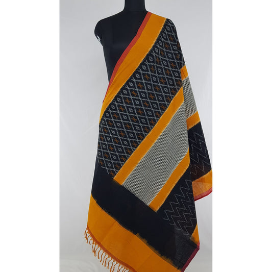 Handwoven Ikat Cotton Dupatta - Vinshika