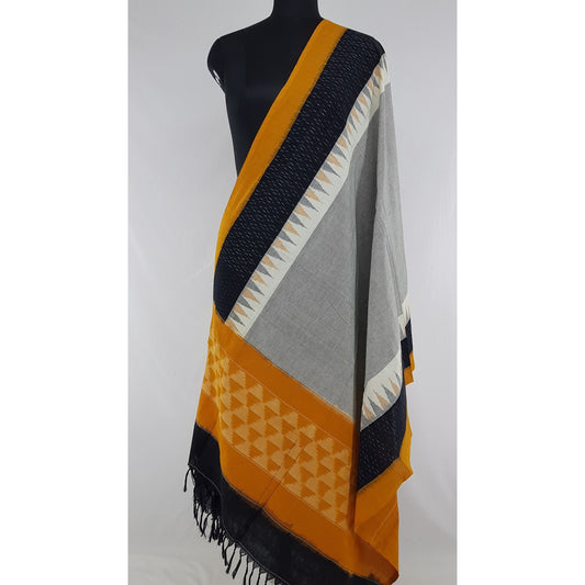 Handwoven Ikat Cotton Dupatta - Vinshika