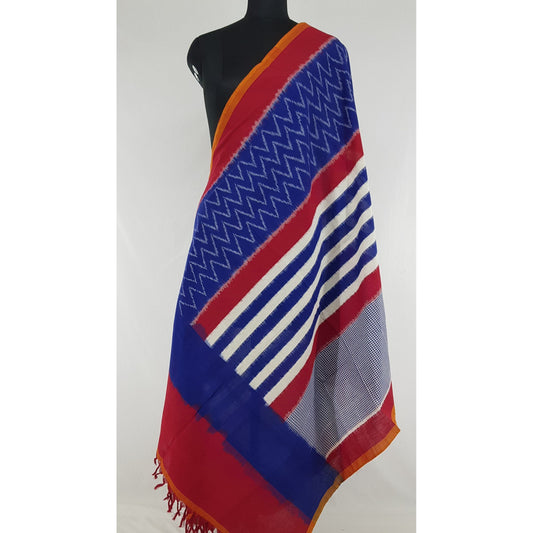 Handwoven Ikat Cotton Dupatta - Vinshika