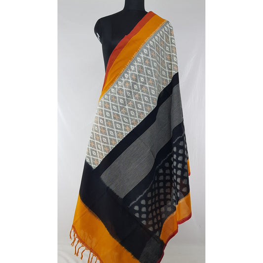 Handwoven Ikat Cotton Dupatta - Vinshika