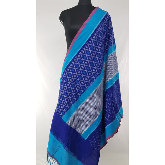 Handwoven Ikat Cotton Dupatta - Vinshika