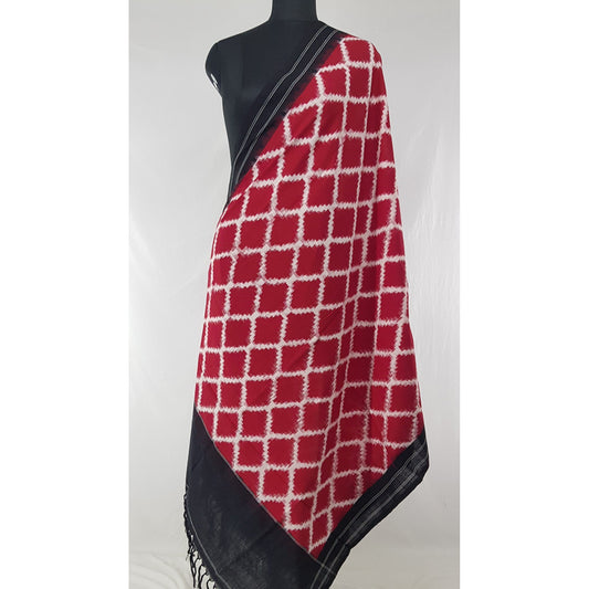 Handwoven Ikat Cotton Dupatta - Vinshika