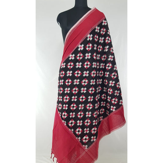 Handwoven Ikat Cotton Dupatta - Vinshika