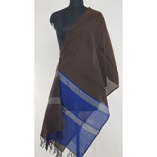 Handwoven Tangaliya Cotton dupatta - Vinshika