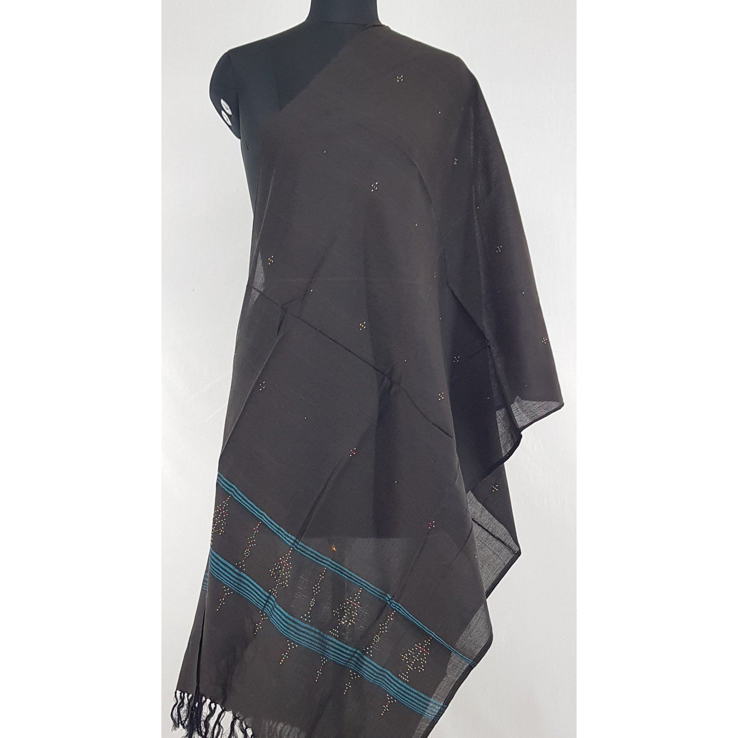 Handwoven Tangaliya Cotton dupatta - Vinshika