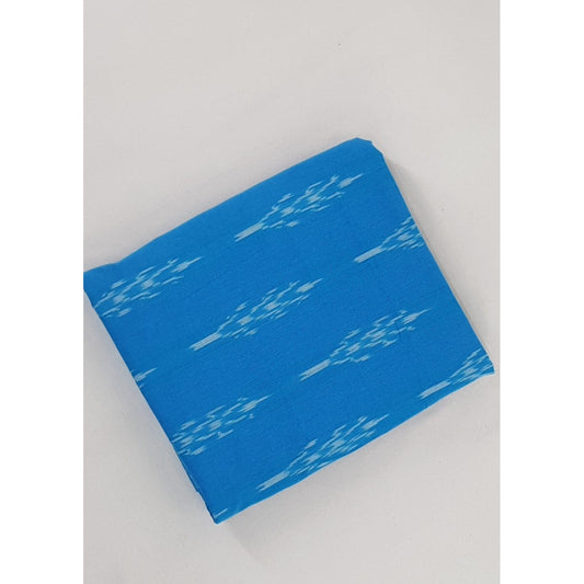 Blue Color Handwoven Ikat cotton fabric - Vinshika
