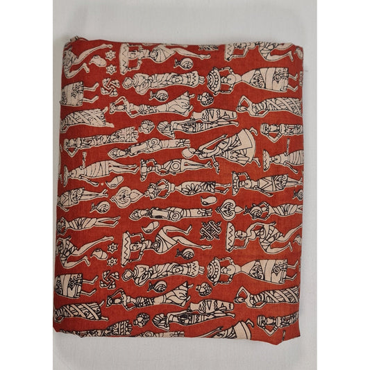 Hand block printed kalamkari cotton fabric - Vinshika