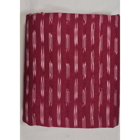 Dark Fuchsia Color Handloom Ikat cotton fabric - Vinshika