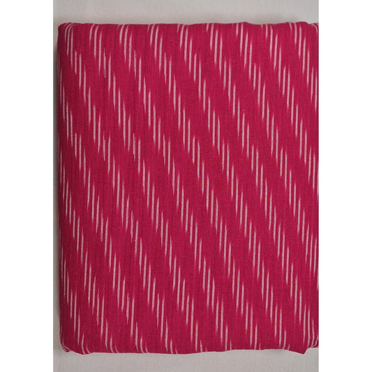 Pink Color Handloom Ikat cotton fabric - Vinshika