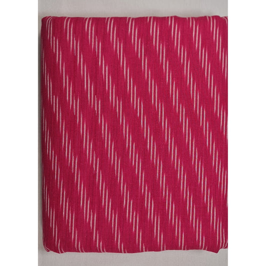 Pink Color Handloom Ikat cotton fabric - Vinshika