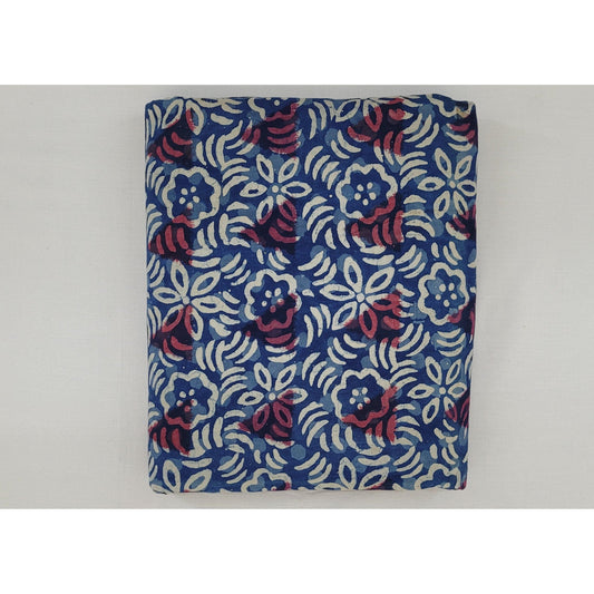 Indigo Color hand block printed Bagru cotton fabric - Vinshika