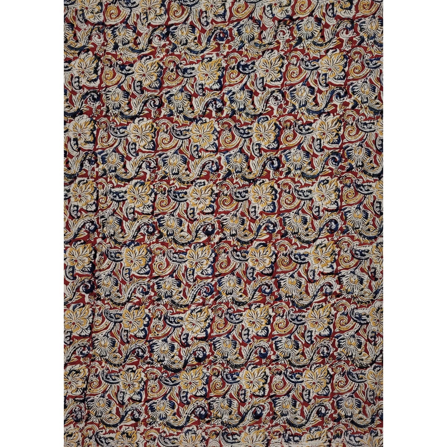 Hand block printed kalamkari silk fabric - Vinshika