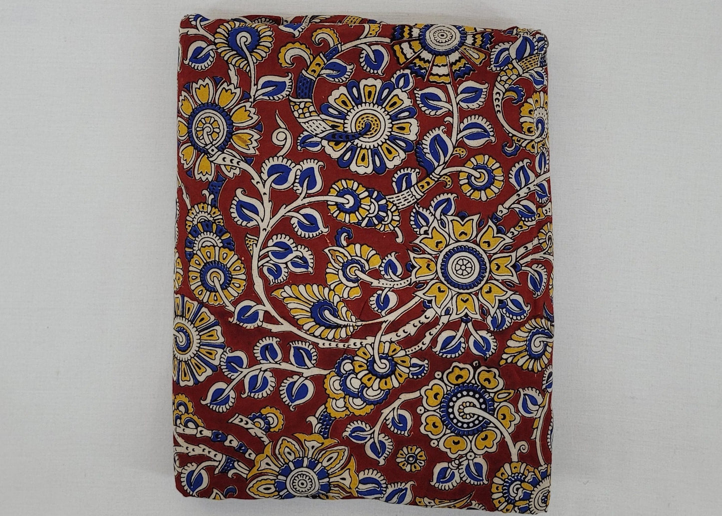 Hand block printed kalamkari silk fabric - Vinshika
