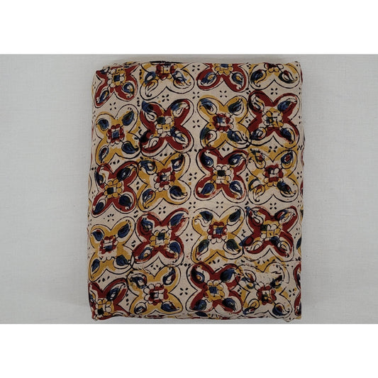 Hand block printed kalamkari silk fabric - Vinshika