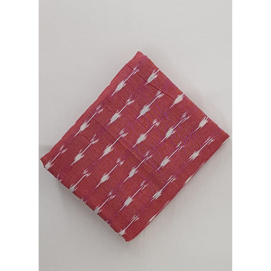 Light Pink color Handwoven Ikat cotton fabric - Vinshika