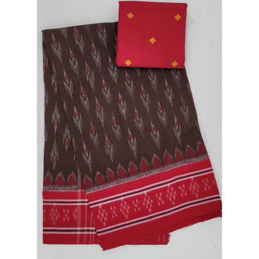 Handloom sambalpuri ikat mercerized cotton saree - Vinshika