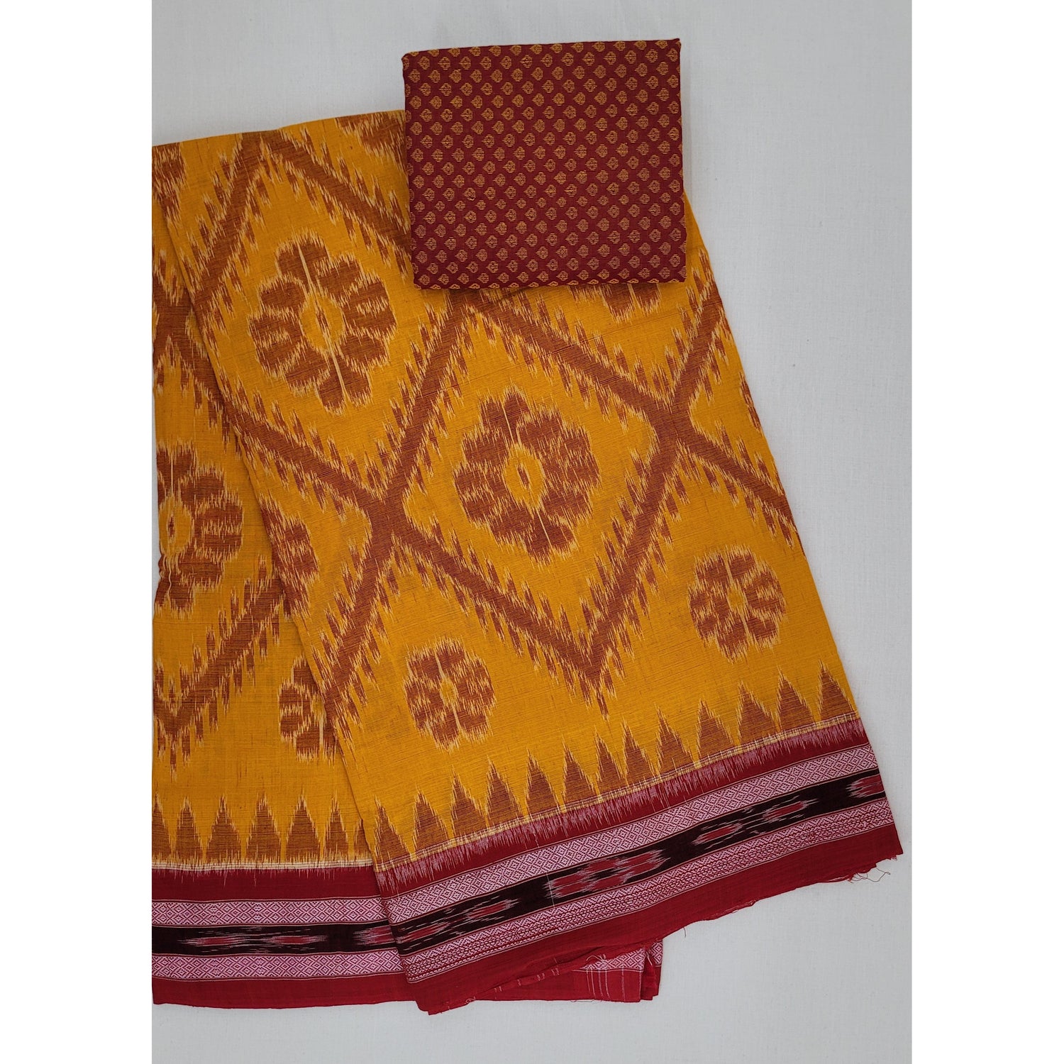 Handloom sambalpuri ikat mercerized cotton saree - Vinshika