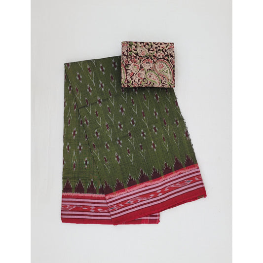 Handloom sambalpuri ikat mercerized cotton saree - Vinshika