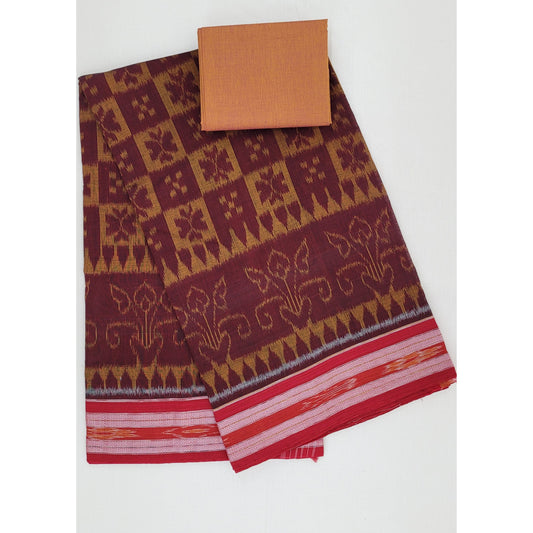 Handloom sambalpuri ikat mercerized cotton saree - Vinshika