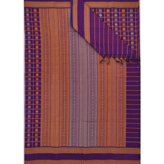 Purple Color 1000 Buttis Kanchi Cotton Saree - Vinshika