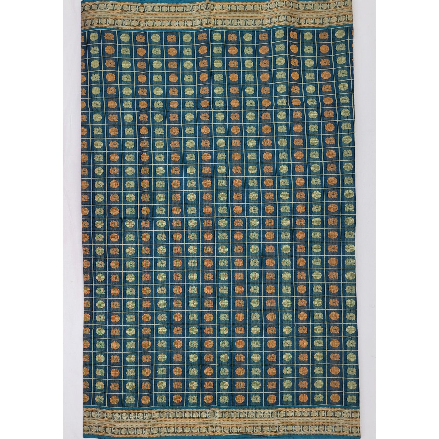 Aqua Blue Color 1000 Buttis Kanchi Cotton Saree - Vinshika