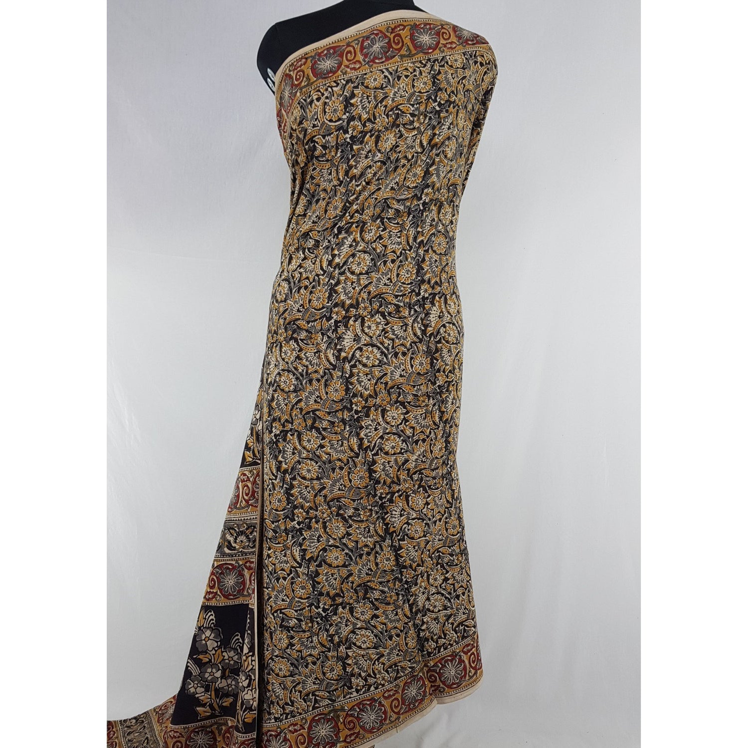 Handprinted Kalamkari Cotton saree - Vinshika