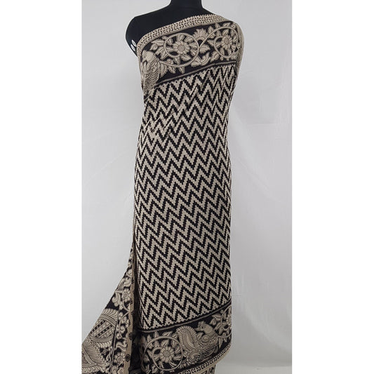 Handprinted Kalamkari Cotton saree - Vinshika