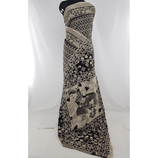 Handprinted Kalamkari Cotton saree - Vinshika