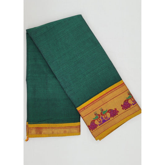 Narayanpet pure cotton zari border saree - Vinshika