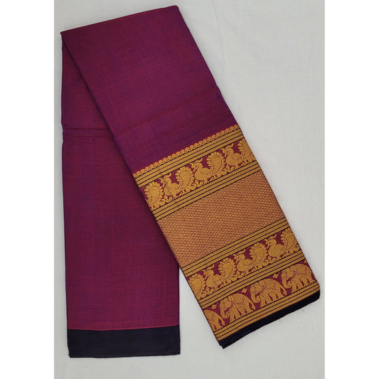 Pink Color Narayanpet pure cotton large zari border saree - Vinshika