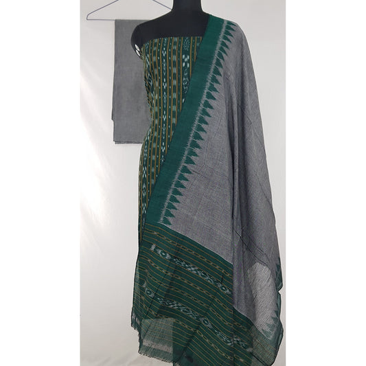 Sambalpuri Handloom Ikat cotton salwar set with temple border dupatta - Vinshika