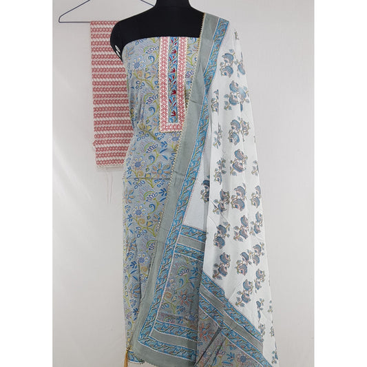 Gotapatti work Bagru Hand Printed Cotton Salwar Set - Vinshika