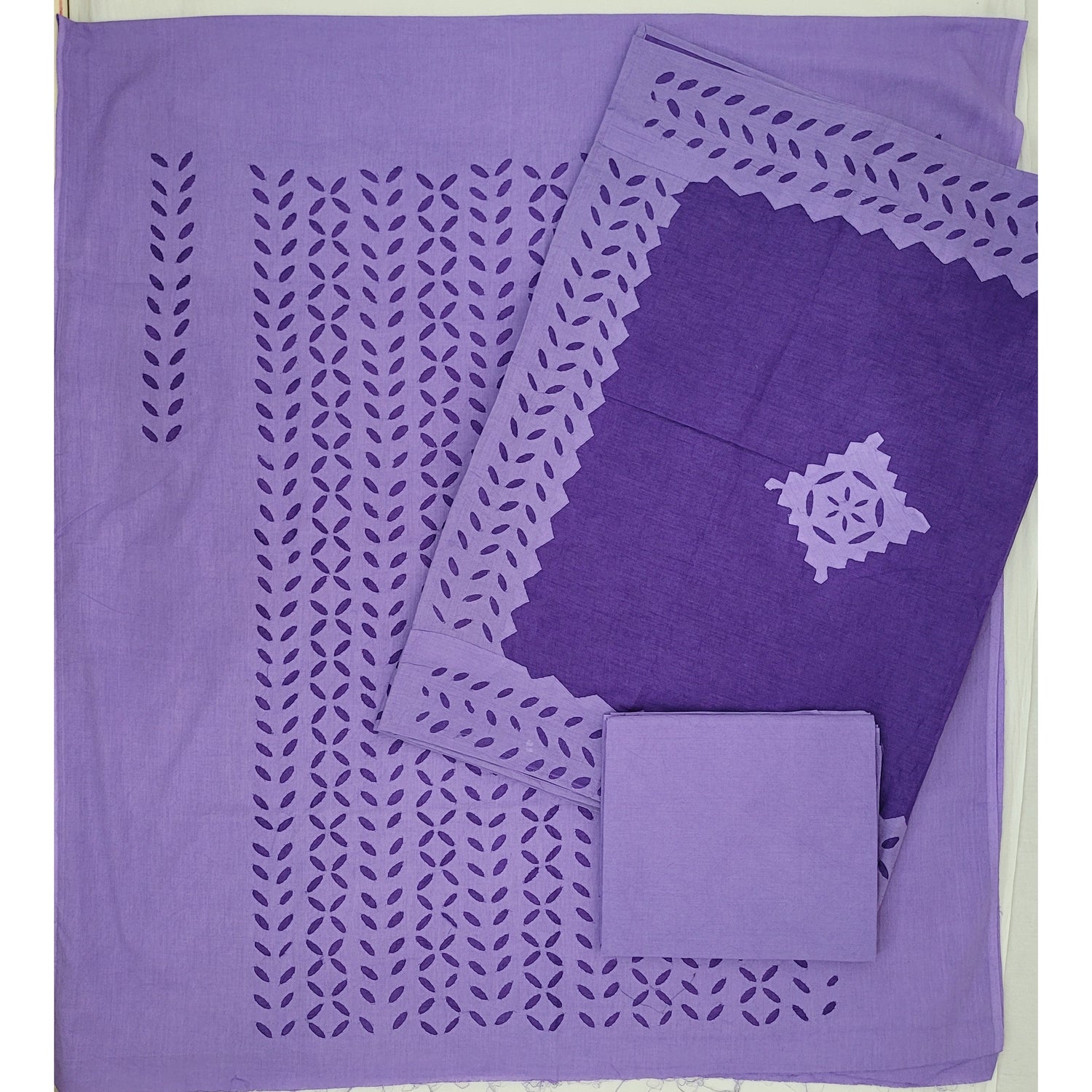 Purple Color Applique Cut work Cotton Salwar Set - Vinshika
