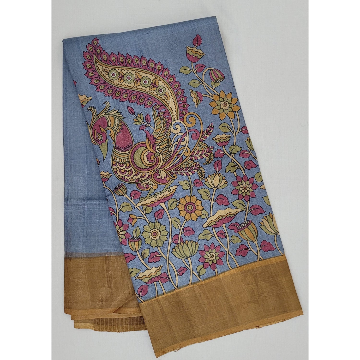 Tussar Silk Kalamkari Printed Saree - Vinshika