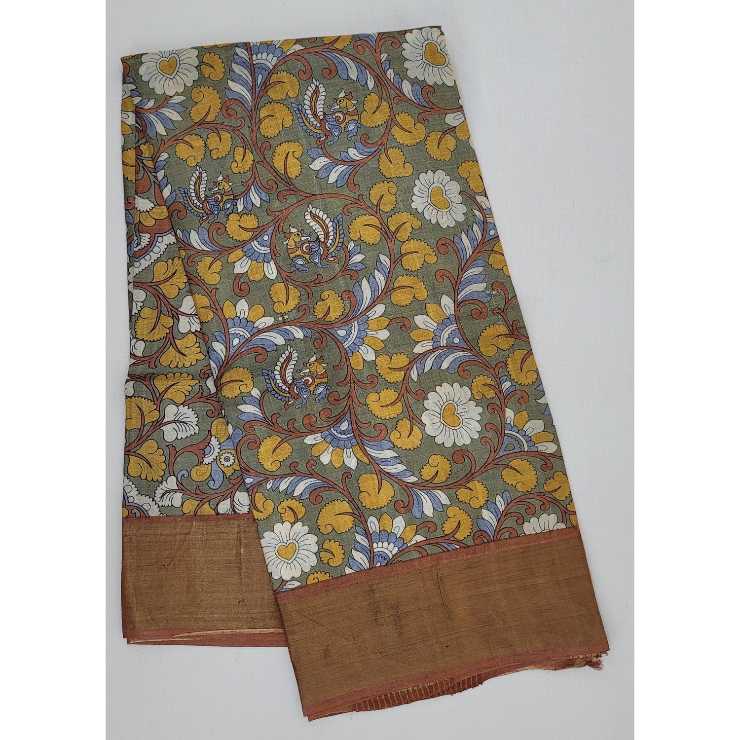 Tussar Silk Kalamkari Printed Saree - Vinshika