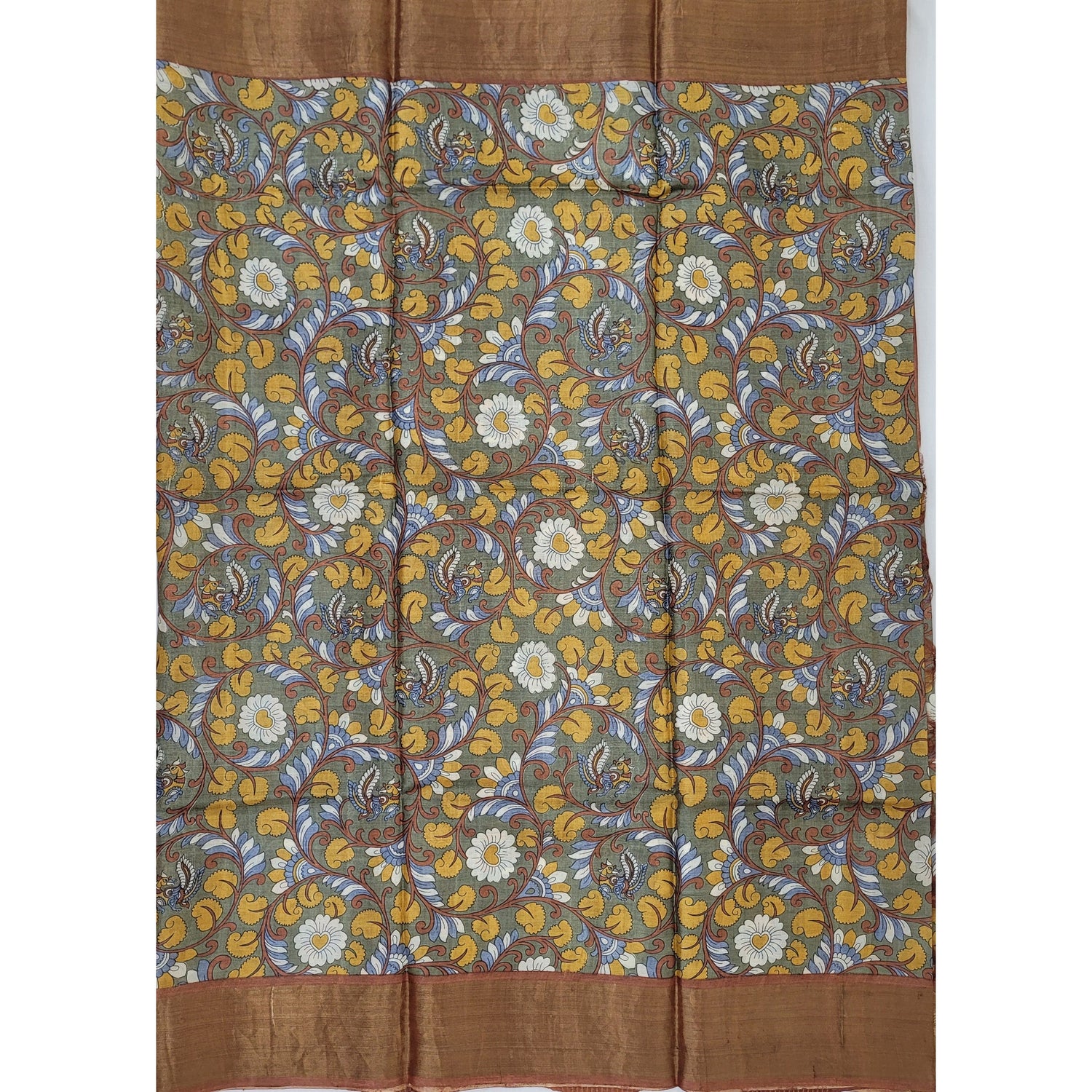 Tussar Silk Kalamkari Printed Saree - Vinshika