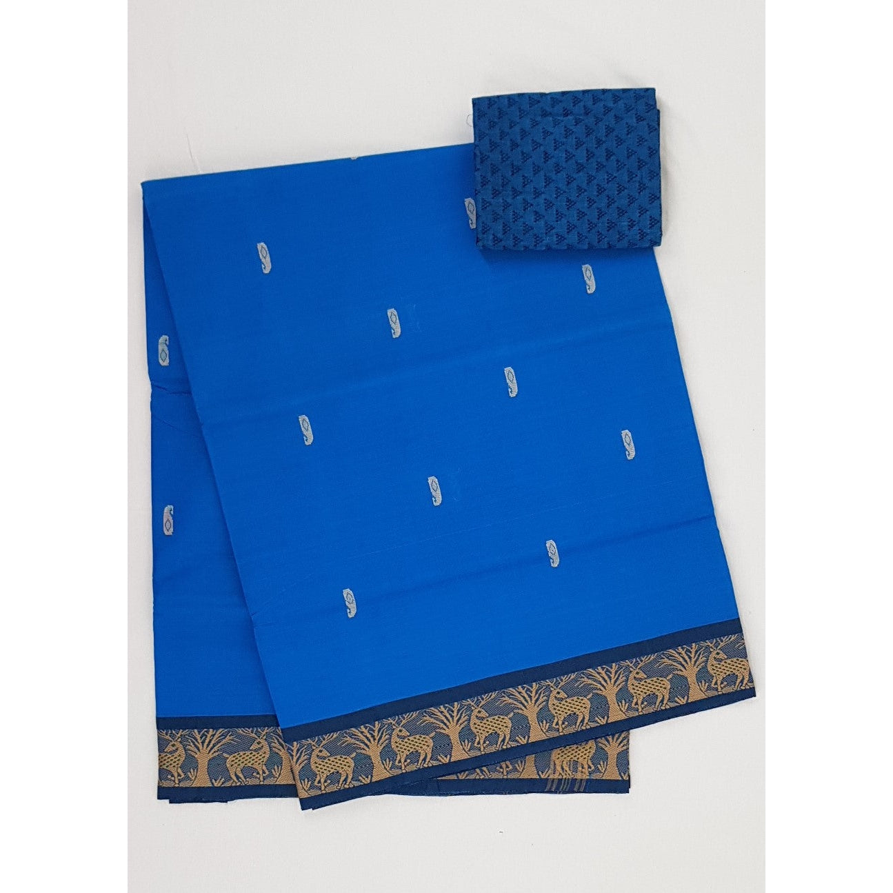 Blue Color Venkatagiri Cotton Saree - Vinshika
