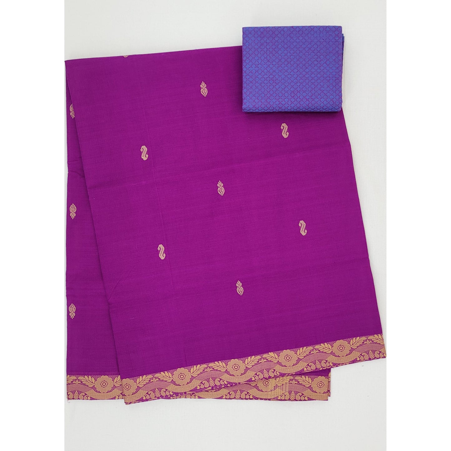 Falsa Color Venkatagiri Handloom Cotton Saree - Vinshika