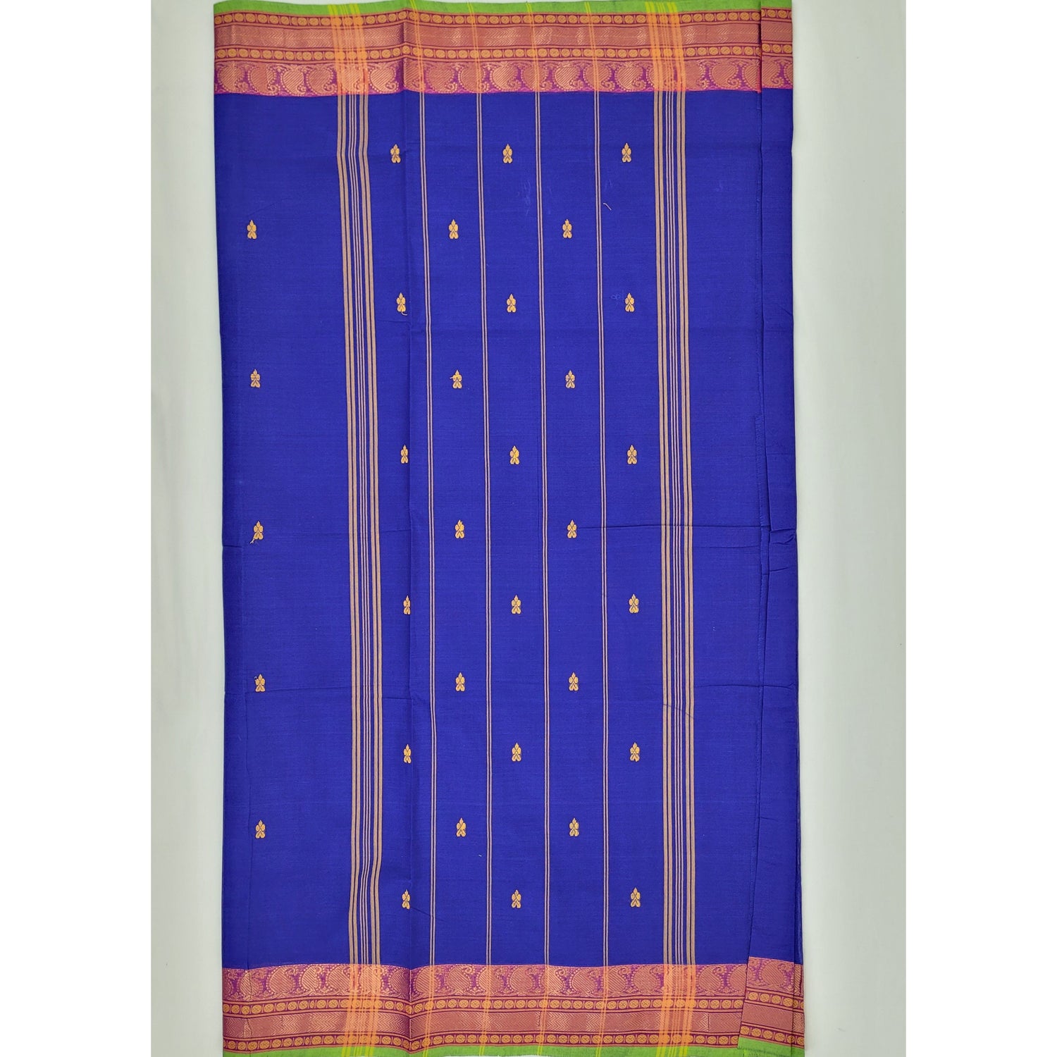 Ink Blue Color Venkatagiri Handloom Cotton Saree - Vinshika
