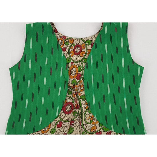 Kalamkari and Ikat Reversible Women’s Waist Coat - Vinshika