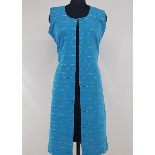 Kalamkari and Ikat Reversible Women’s Long Coat - Vinshika