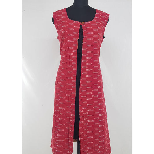 Bagru and Ikat Reversible Women’s Long Coat - Vinshika